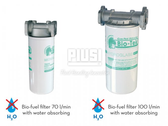 Filtr palivový 10 mikronů s vodním separátorem - Průtok: 100 l/min, Hlava filtru: bez hlavy