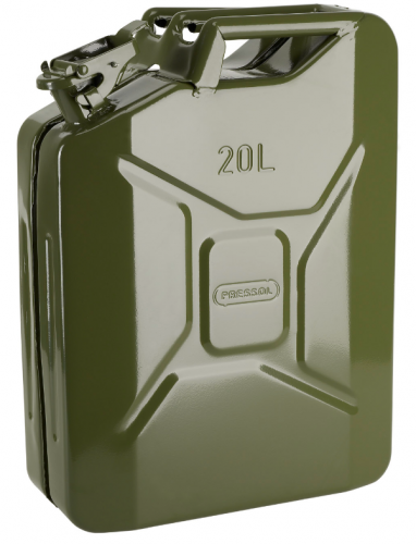 Kovový armádní kanystr na pohonné hmoty - Barva: Zelená, Objem: 20 l
